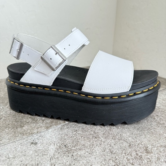 NEW Dr Martens VOSS Hydro White Leather Platform Strap Sandals Woman EU 42 US 10 - Picture 4 of 12